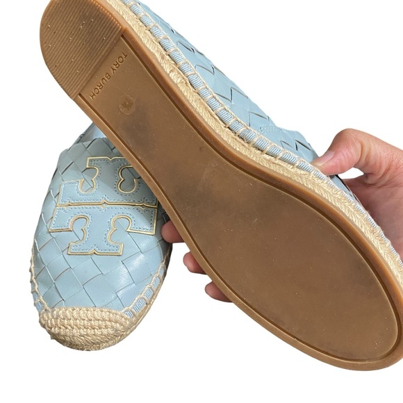 Tory Burch Blue Woven Leather Espadrilles Slip On Shoes 7.5 - Picture 8 of 10